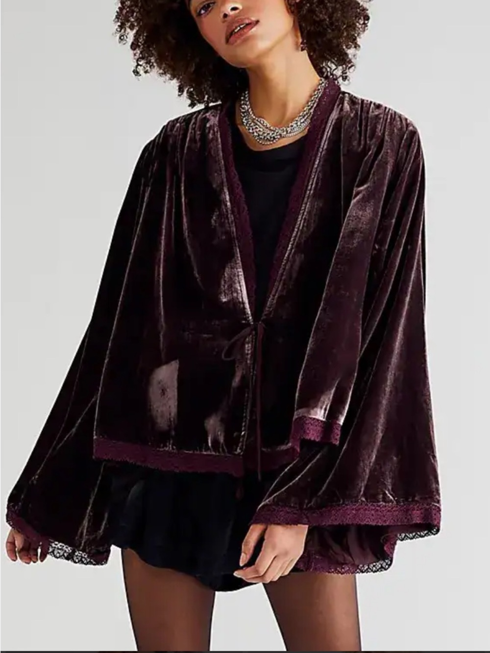 Free People Velvet Bed Jacket